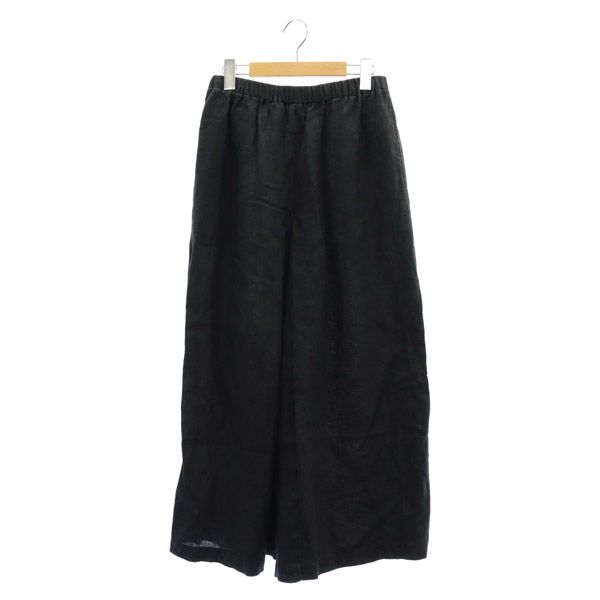 ジャーナルスタンダード JOURNAL STANDARD 21SS リネンタックキュロット ワイドパンツ フレア ギャザー イージー ハイウエスト 34 紺 ネイビー /MY ■OS