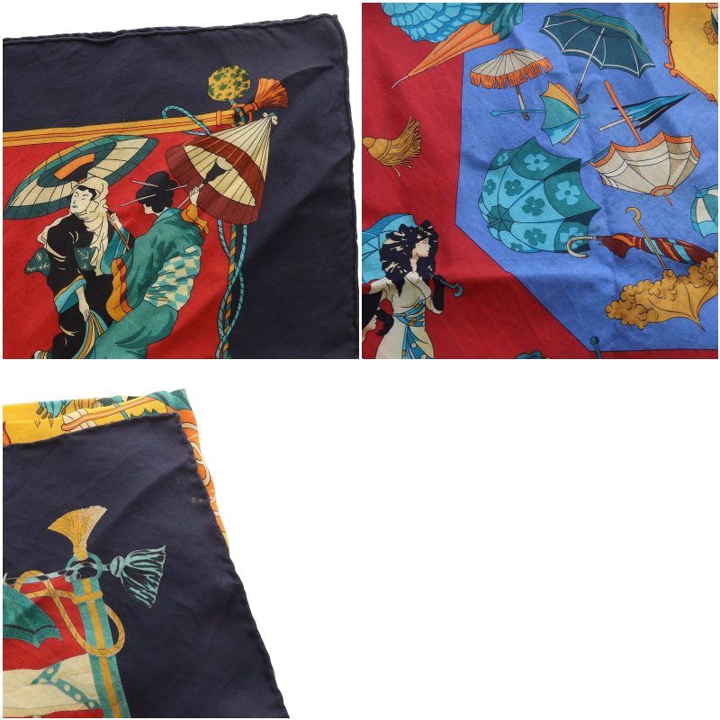 エルメス HERMES スカーフ カレ90 OMBRELLES ET PARAPLUIES 日傘と雨傘