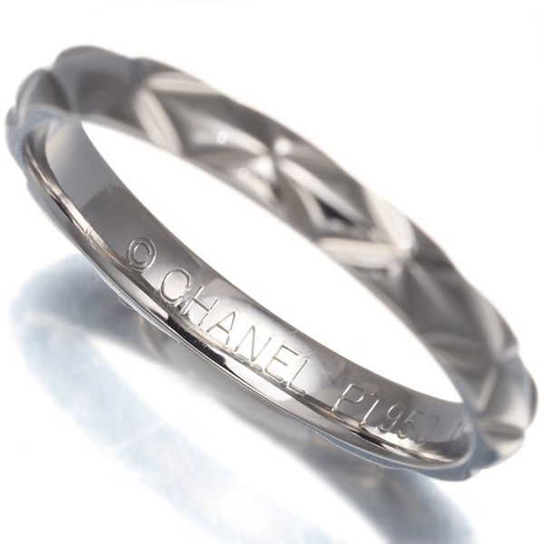 シャネル マトラッセ リング スモール #49 Pt950【22269】 CHANEL - シャネル マトラッセ リング スモール #49 Pt950 新品