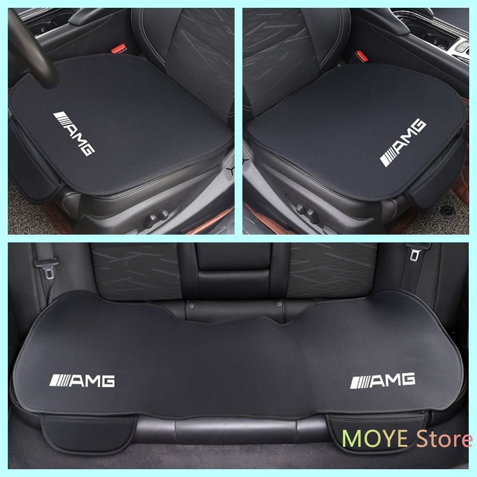 新品！ベンツ Mercedes Benz AMG ロゴ入り 車用 シートカバー シートクッション カーシートカバー 座布団滑り止め 前座席用2枚+後部座席用1枚 ブラック W290 W190 GT43 GT53 GLK GLE GLC S350 450