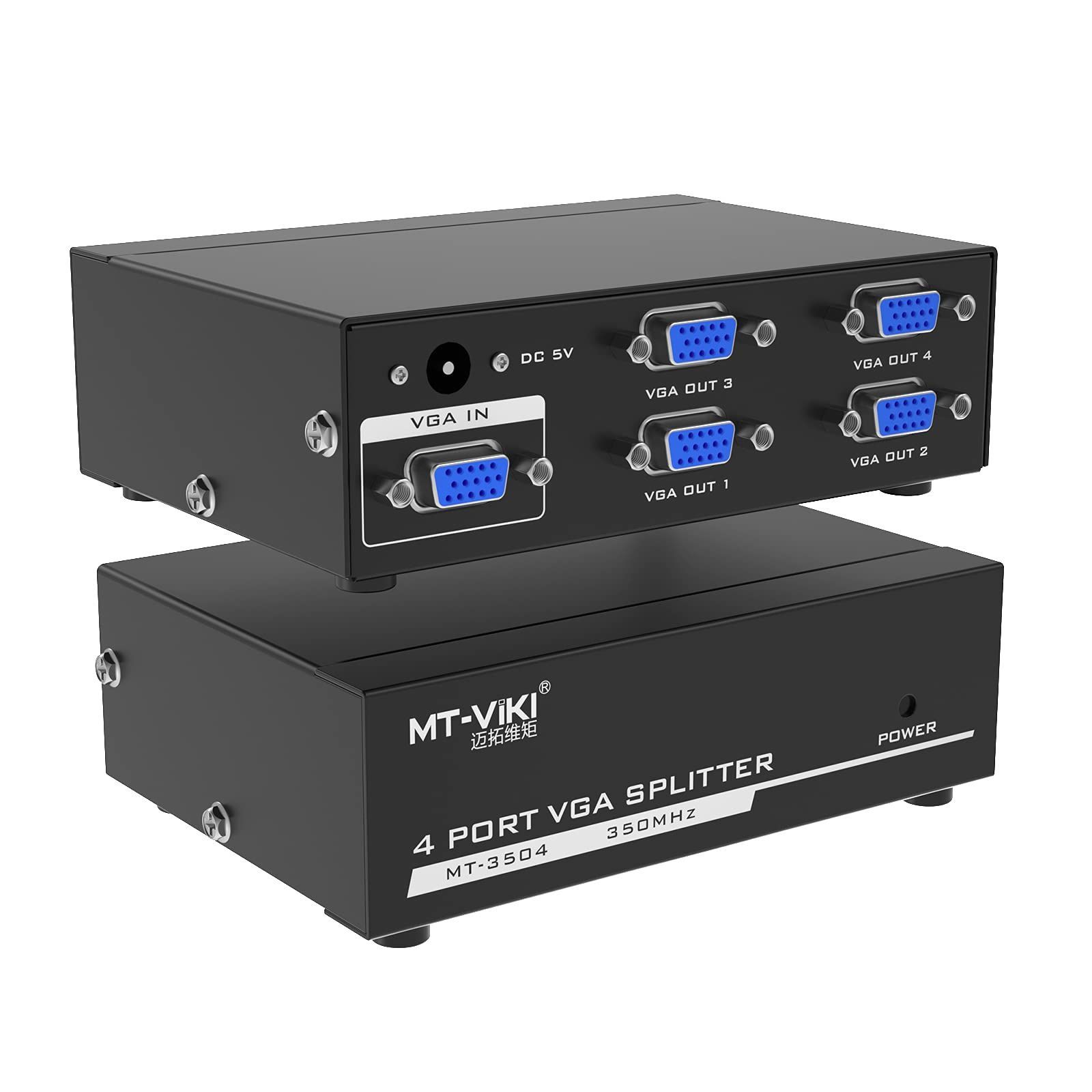 【数量限定】4出力同時出力 4ポート 4画面同時出力350 スプリッター Mhz VGA ビデオ配布デュプリケーター 1 VGA PC 1入力4出力 デュアル モニター 分配器 プロジェクター用 MT-VIKI …