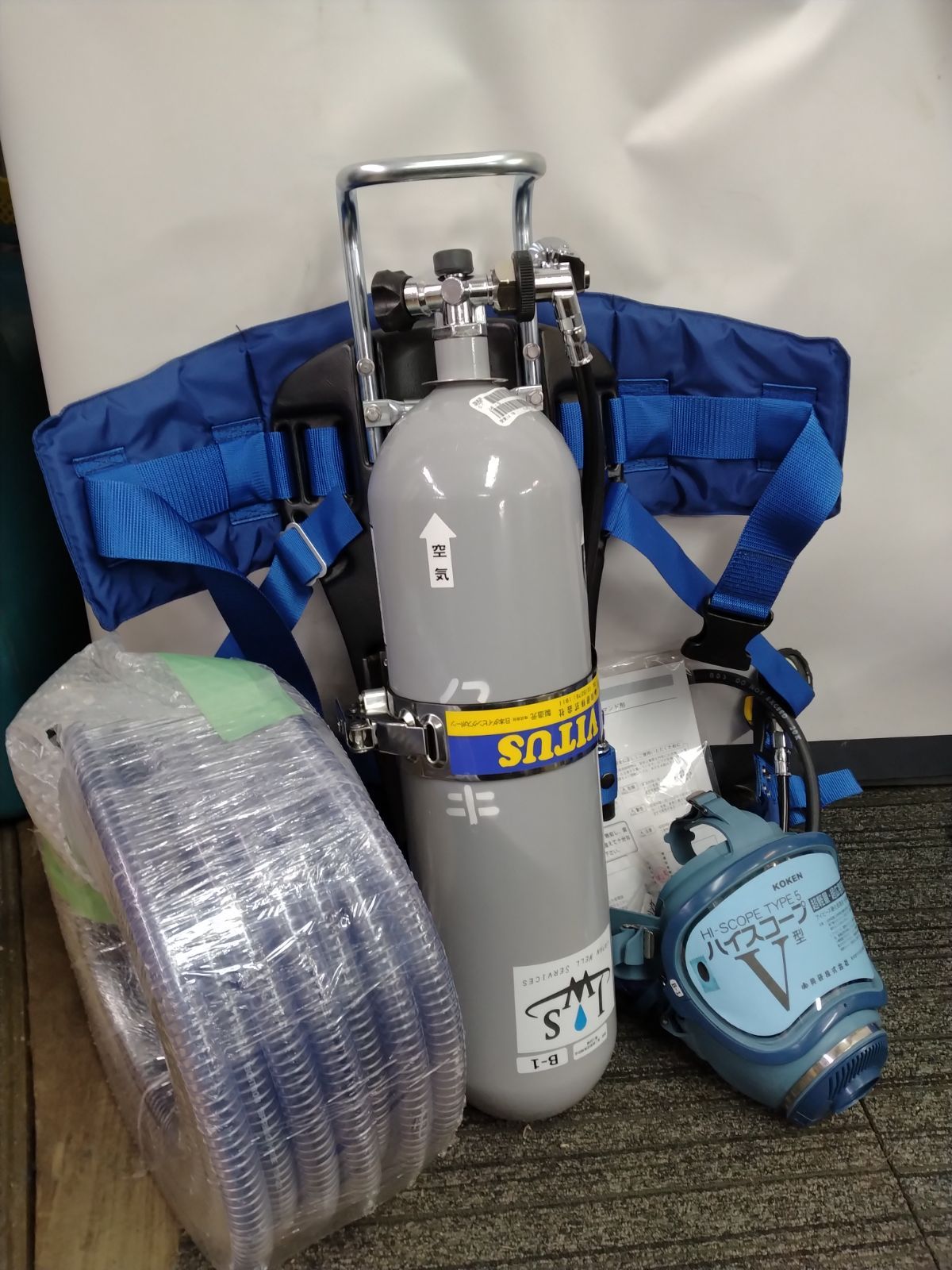興研 KOKEN 産業用マスク 空気呼吸器 バイタスⅢ-P バイタス空気呼吸器プレッシャデマンド型 空気 動作 済