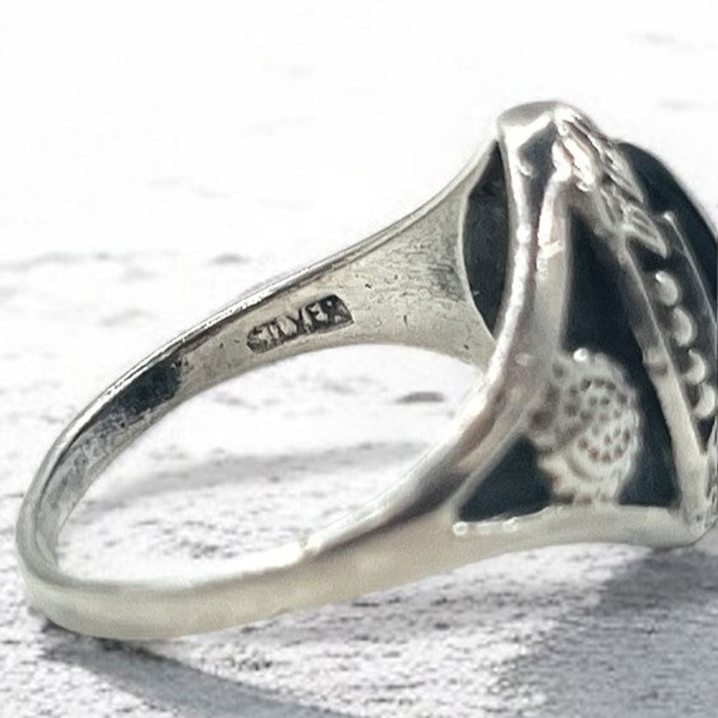Vintage Silver Onyx Ring ブラックオニキス リング 指輪 14号