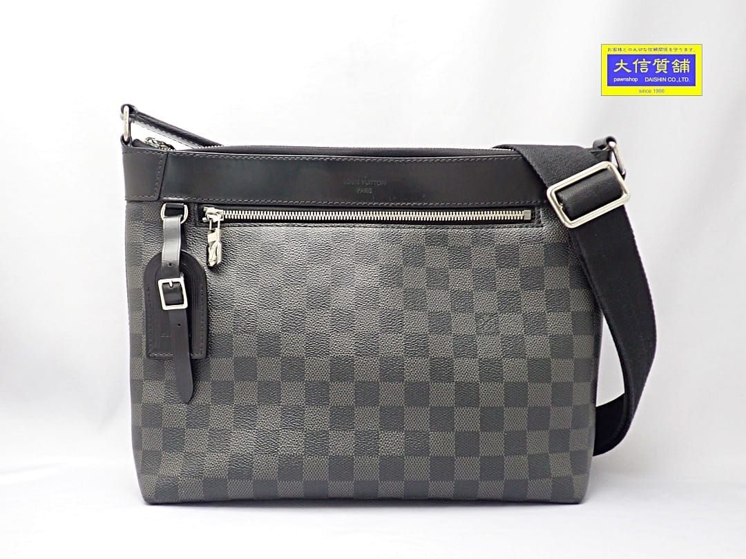 LOUIS VUITTON ルイ ヴィトン ダミエグラフィット ショルダーバッグ ミックPM N40003 シルバー金具 メッセンジャーバッグ 中古B+ 【送料無料】 A-8592【質屋出品】