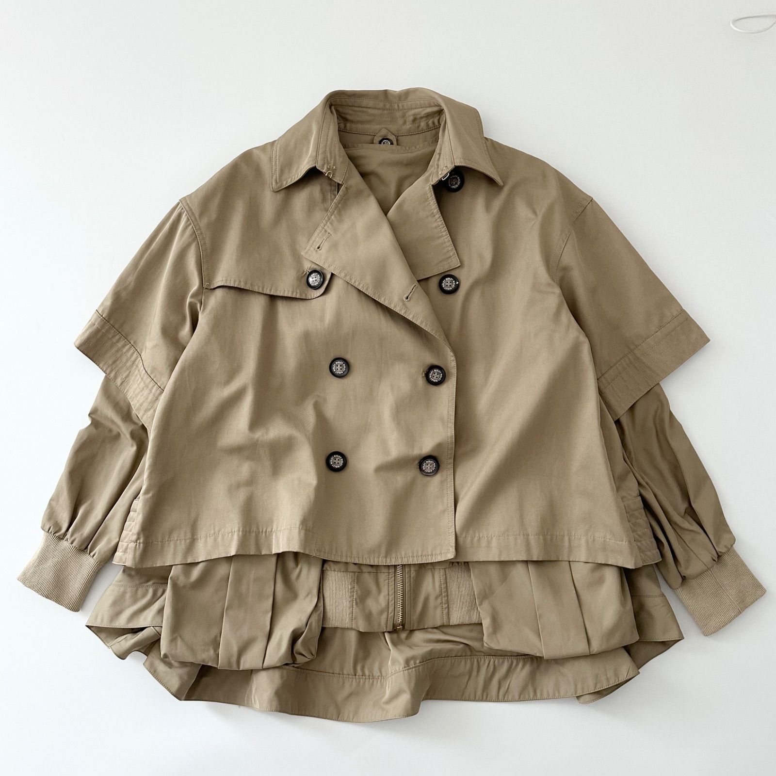 リズレー ショート トレンチ レイヤード アンサンブル ベージュ