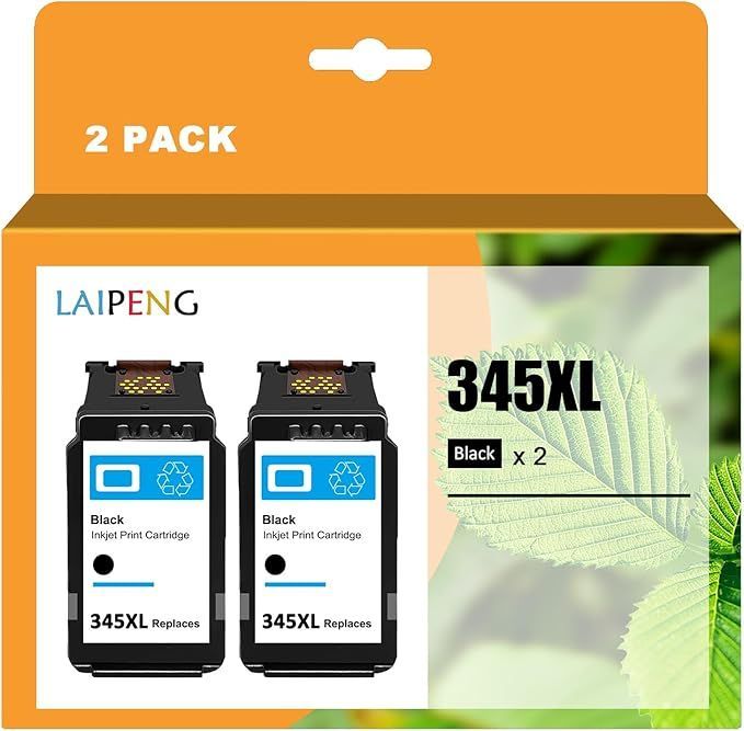 LAIPENG Canon 用 再生 BC-345XL 345インク互換 2個黒セット最新ICチップ搭載/大容量/個包装/残量表示機能/対応機種PIXUS TS3130 TS3130S TS3330 TS203 TR4530 (BC-345