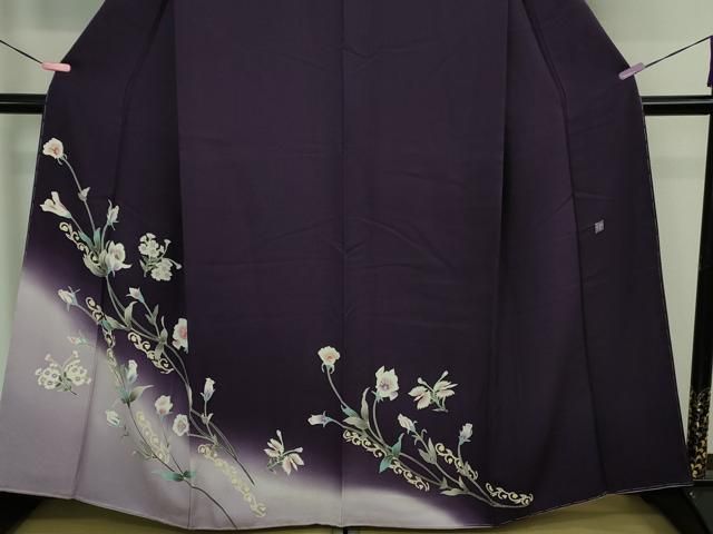 平和屋本店□極上 本加賀友禅作家 橋本しずか 訪問着 トルコ桔梗 桑の