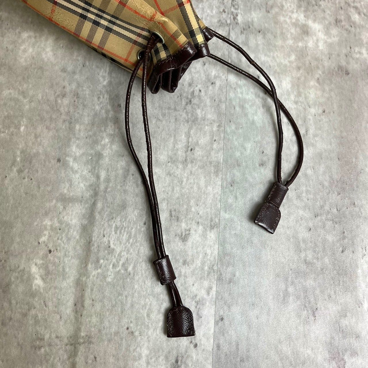 ✨良品✨ BURBERRY バーバリー 巾着 ポーチ ハンドバッグ ノバチェック 
