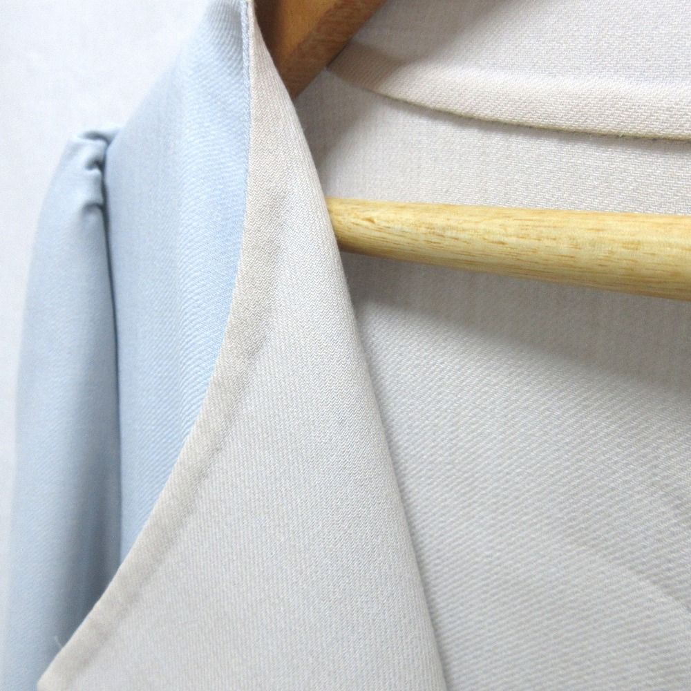 FOXEY BOUTIQUE - 良品 FOXEY BOUTIQUE フォクシー Coat Voyage ヴォヤージュ ウール タックスリーブ ノーカラーコート 38116 40サイズ ライトブルー レディース 古着 中古 USED FOXEY BOUTIQUE - 良品 FOXEY BOUTIQUE フォクシー Coat Voyage