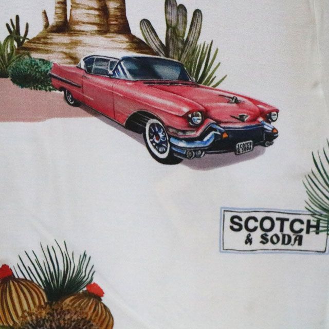 SCOTCH&SODA （スコッチ＆ソーダ） 総柄半袖シャツ ピンクキャデラック 