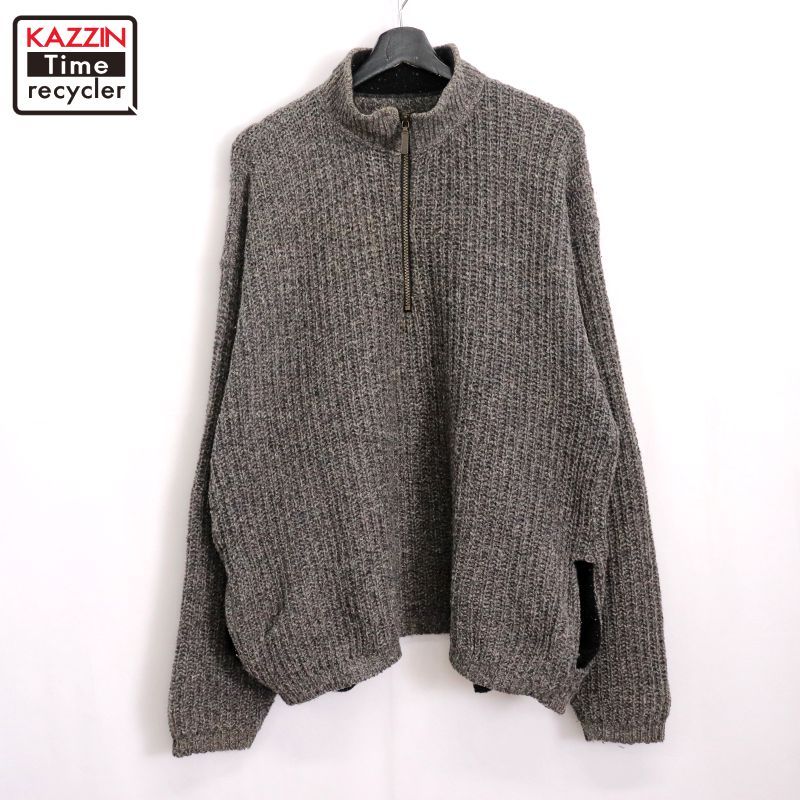 80s ドイツ　ユーロヴィンテージ　ハーフジップニット 80s USA製 vintage REI エルボーパッチ ハーフジップ ニットセーター