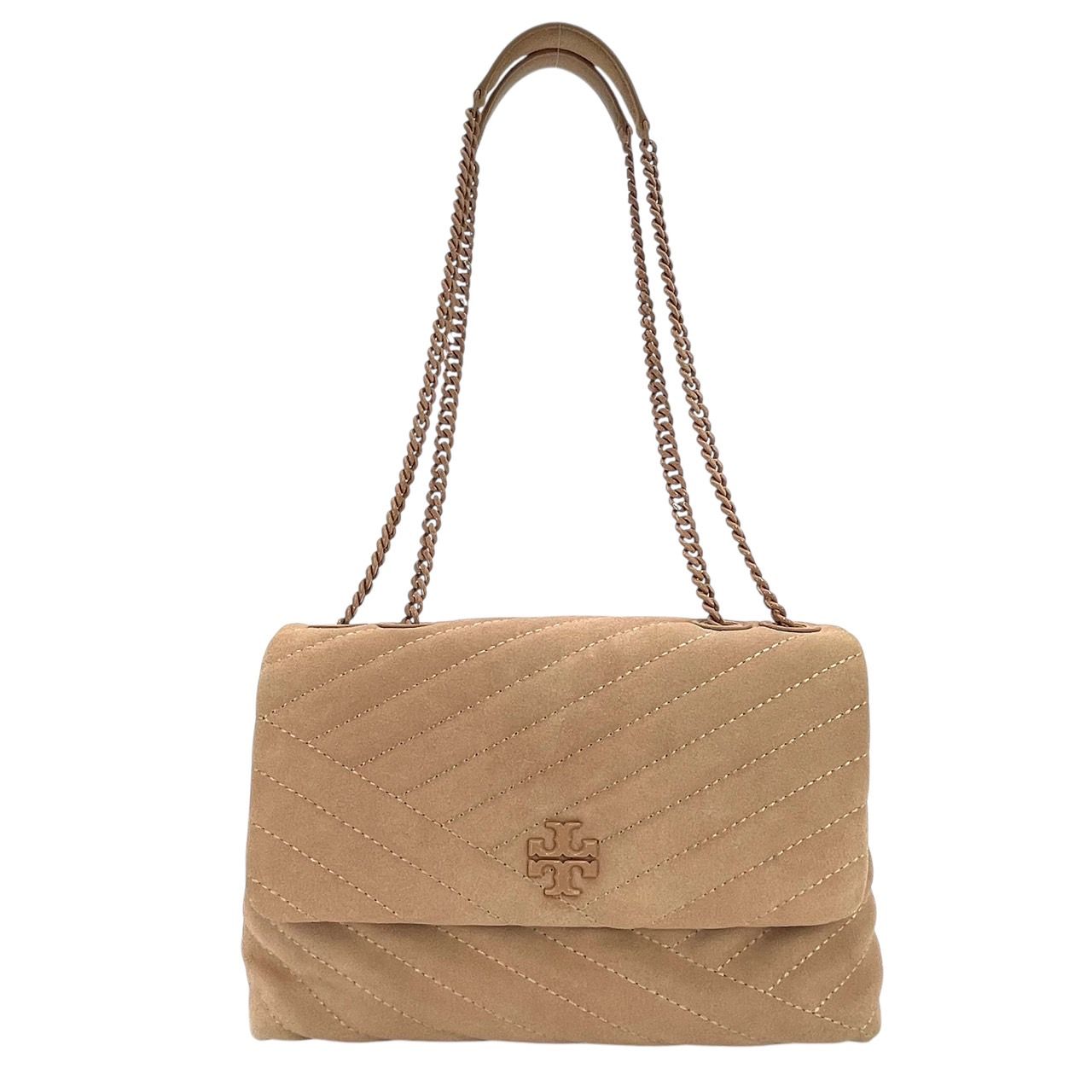 トリーバーチ TORYBURCH キラ チェーン ショルダーバッグ ピンク スエード ロゴ 7-6-111