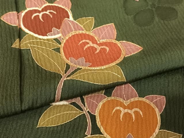 平和屋着物●豪華振袖　駒刺繍　橘　笹　暈し染め　金彩　十二単風　正絹　逸品　AABB6397zg 平和屋着物○豪華振袖 駒刺繍 橘 笹 暈し染め 金彩 十二単風