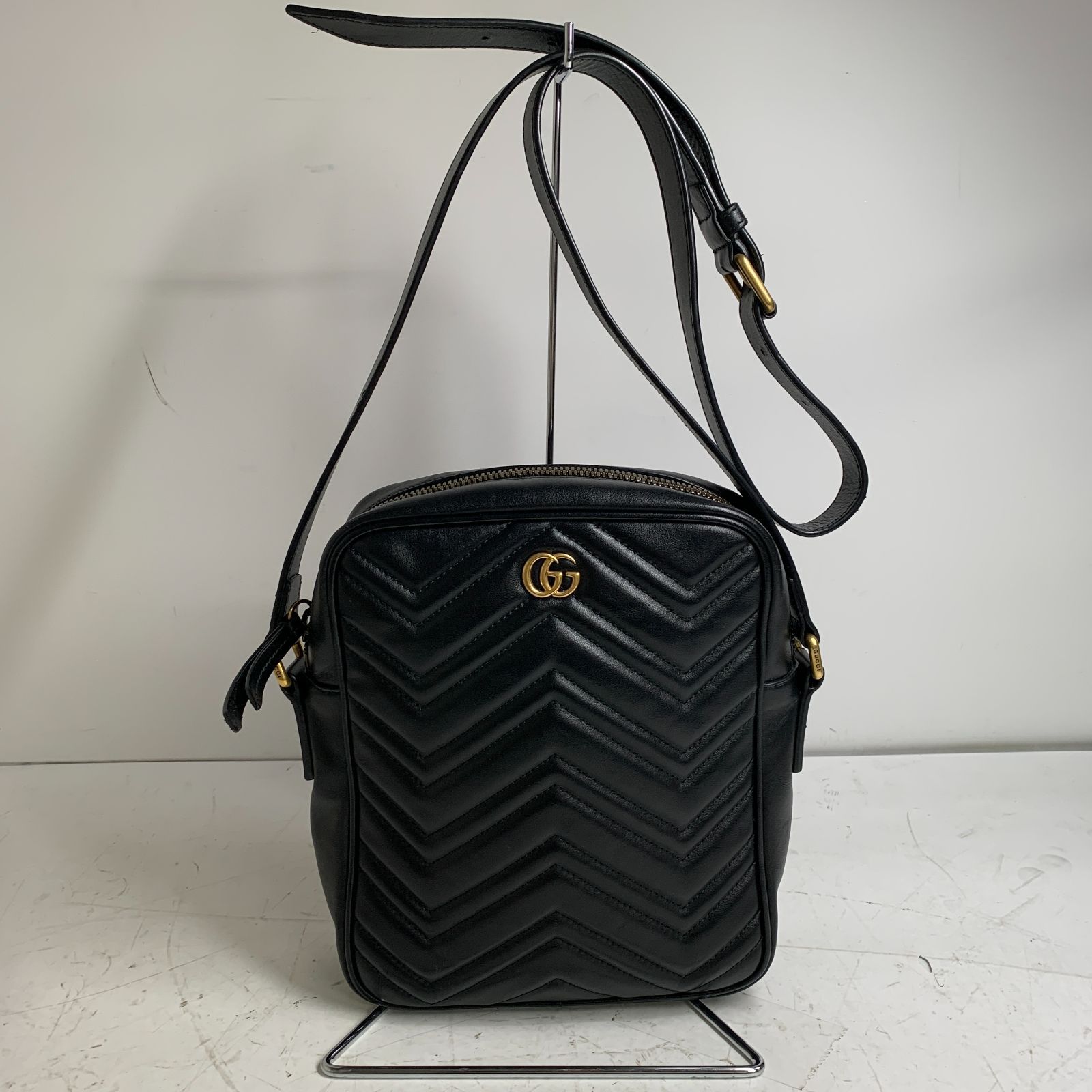 f001 C 美品 GUCCI グッチ 523365 GGマーモント ショルダーバッグ ワン 