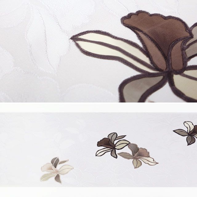 正絹 丹後ちりめん 花散らし 着尺 反物（458）