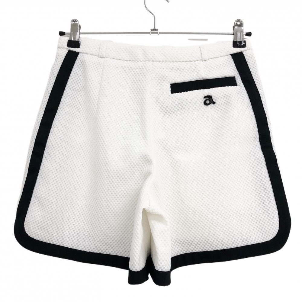 超美品】アルチビオ ショートパンツ 白×黒 凹凸生地 前ボタン