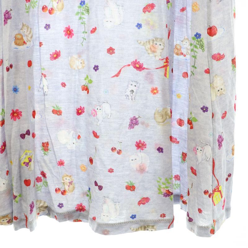 #フランシュリッペ#ワンピース#五分袖#猫#総柄#新品#Ｍ フランシュリッペ franche lippee ネコ柄ワンピース ミニ
