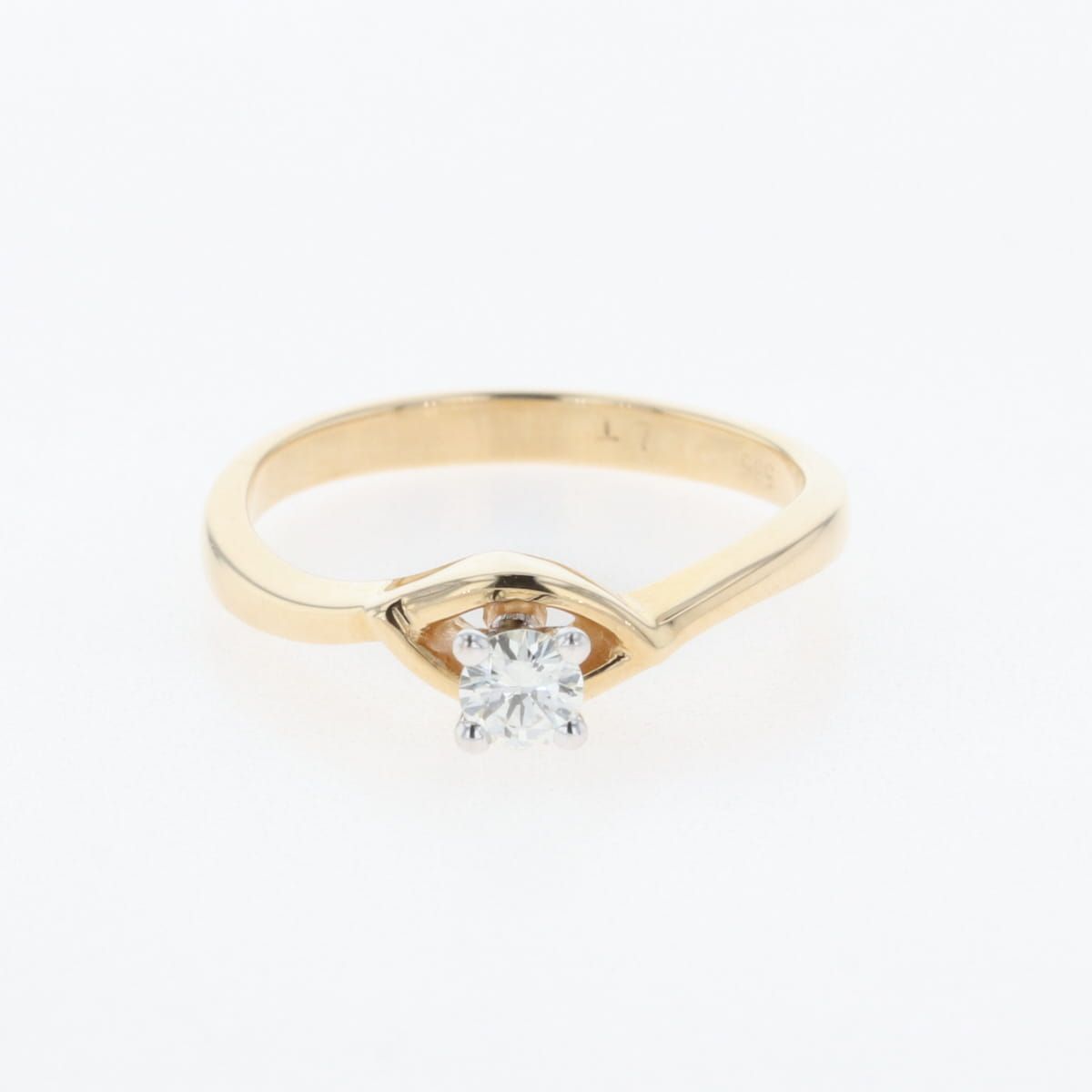 ダイヤモンド デザインリング YG イエローゴールド 指輪 リング 12号 