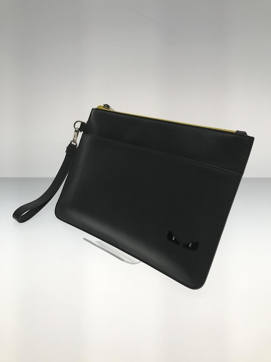 FENDI MICRO OCCHI クラッチバッグ レザー グレー 7N0087-A1WS-F0JGZ