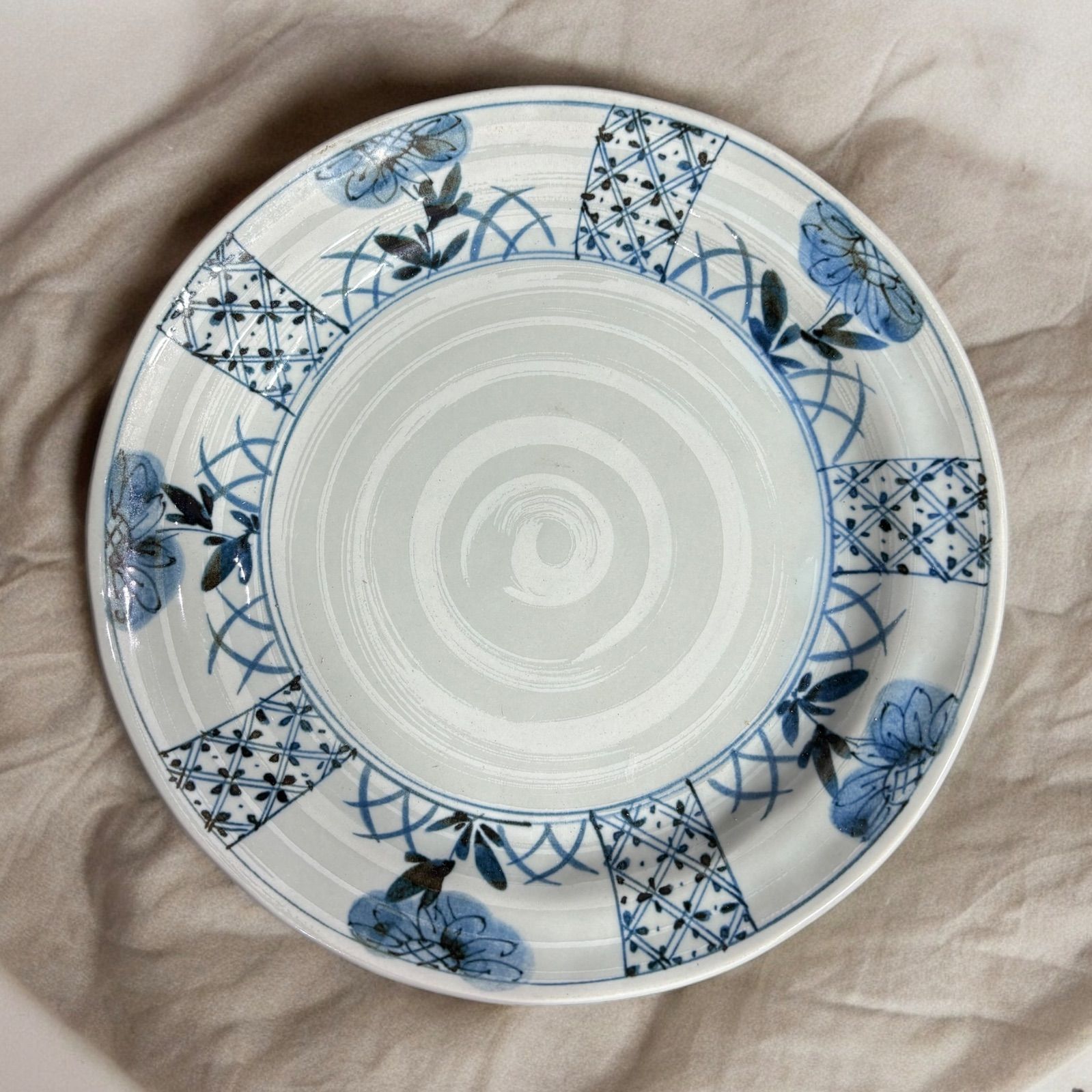 染付 平皿 [草花文絵] 中皿 丸皿 取り皿 盛り皿 飾り皿 和食器 陶器 骨董品 アンティーク - メルカリ