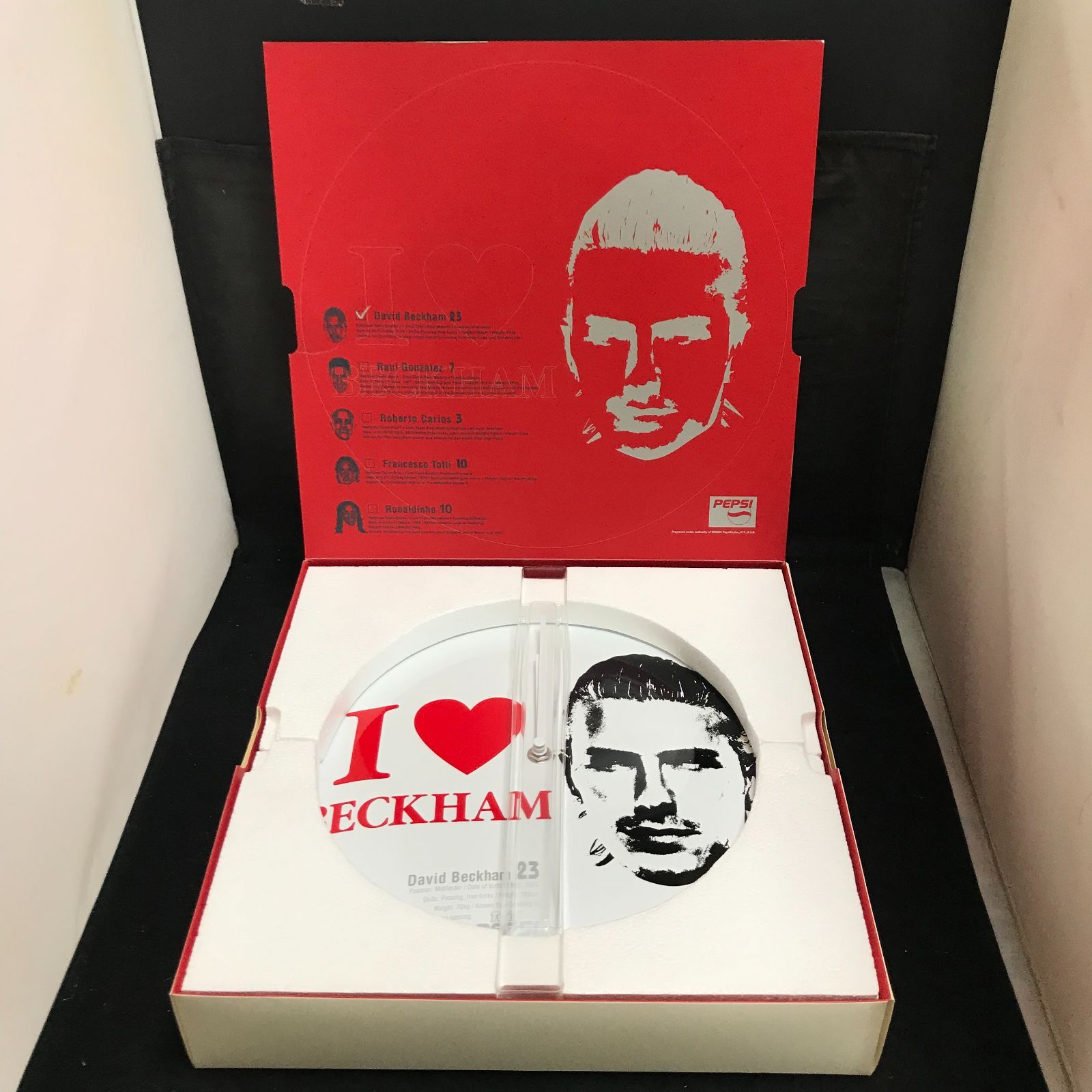 ペプシ　ビックバッジクロック　ベッカム 3140 ペプシ『GET!＆WIN!!スタープレイヤーズ缶バッジ