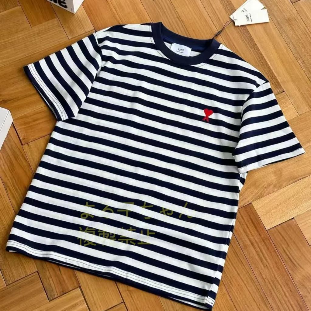 美品！AMI PARIS アミ パリス ストライプ Tシャツ 男女兼用 ペアルック  