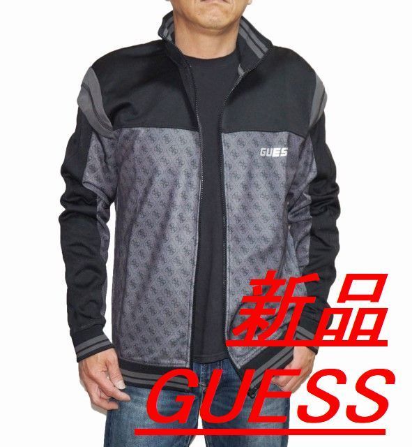 GUESS ゲス ベロア ブラック ワンポイント トラックジャケット