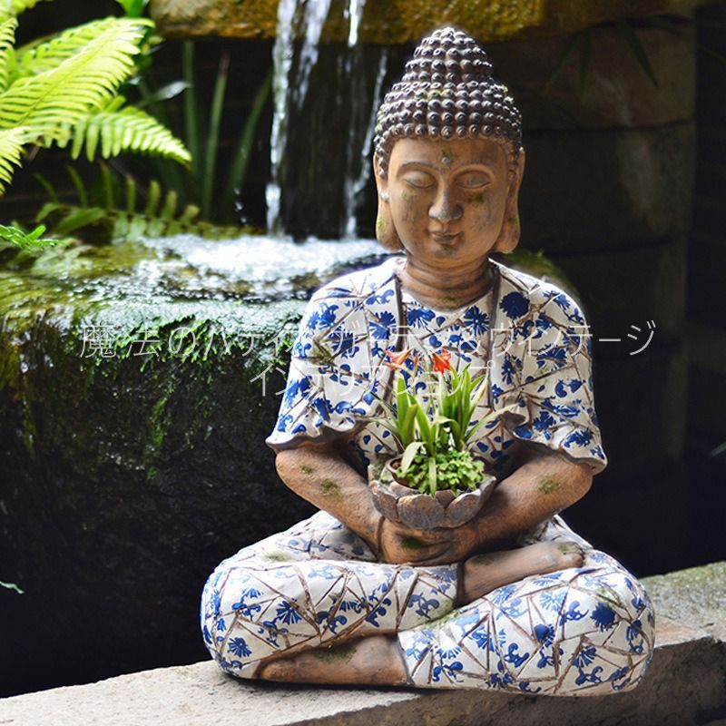 ガーデンオブジェ 仏像 神 酸化マグネシウム 神秘的 縁起物 ガーデニング 雑貨 ガーデン雑貨 ガーデンインテリア ガーデン インテリア 庭の装飾 お洒落 おしゃれ 8-14