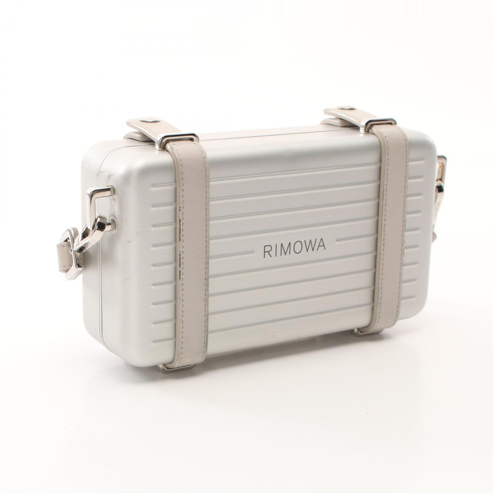 未使用品▼RIMOWA リモワ 2DRCA295YWT-H31E アルミニウム レザー パーソナル クロスボディバッグ ショルダーバッグ シルバー ブラウン 箱・保存袋付き ドイツ製 メンズ 定価250,800円 ディオール Dior ショルダーバッグ DIOR × RIMOWA パーソナルクラッチ