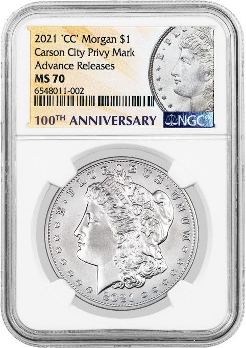 2021 CC Privy Mark 100th Anniversary $1 Morgan Silver Dollar NGC MS70 Advance Re