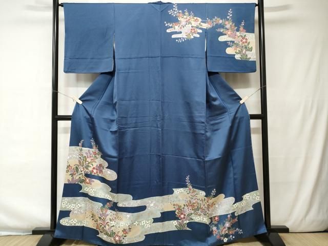 平和屋着物○上質な色無地 小花地紋 木蘭色 正絹 逸品 未使用
