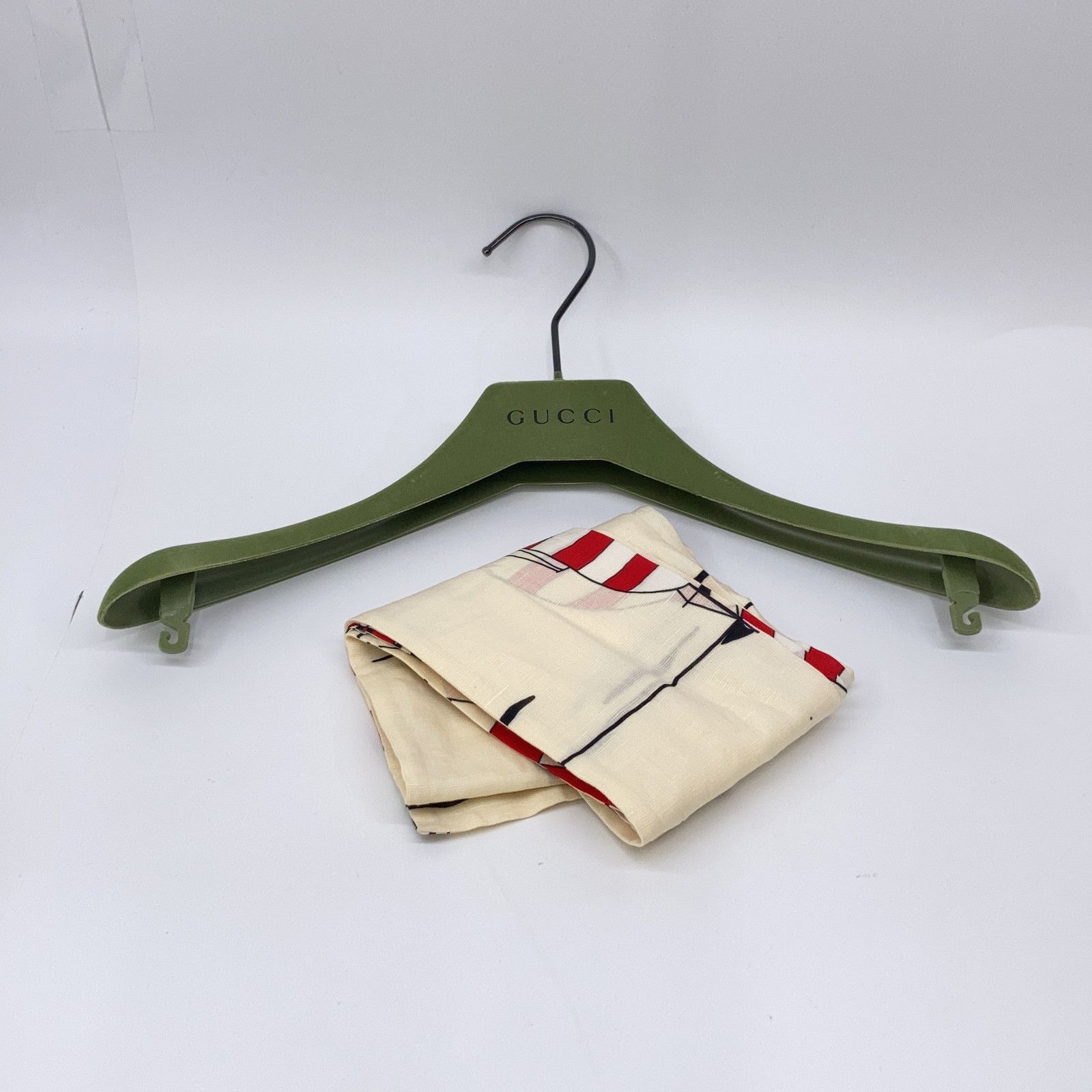 GUCCI グッチ 654450 21 SS ベージュ コットンリネン ヨット柄ボウタイプリーツワンピース 38