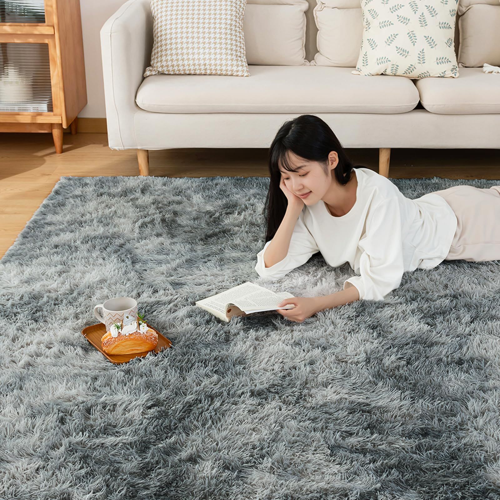 洗えるシャギーラグカーペット 強力滑り止め付き 100×140長方形 ラグ　2枚 洗えるシャギーラグカーペット 強力滑り止め付き 100×140長方形 ラグ 2枚