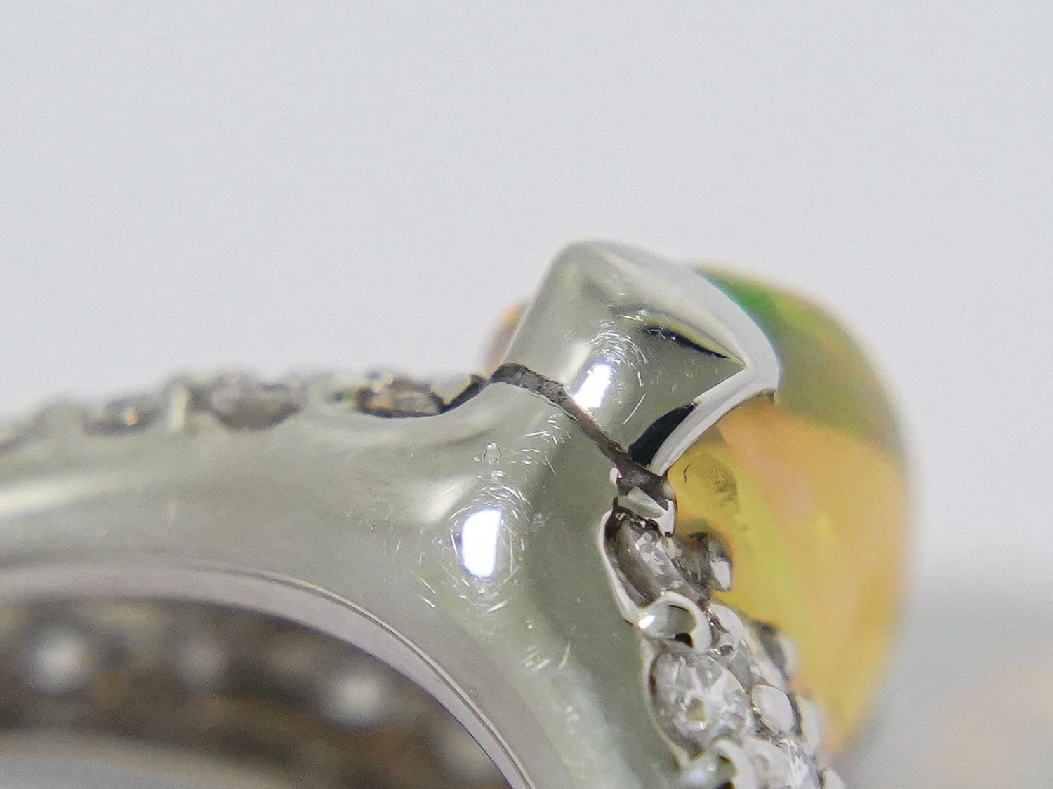 本物 メキシコオパール 1.407ct ダイヤモンド 0.91ct Pt900 リング  