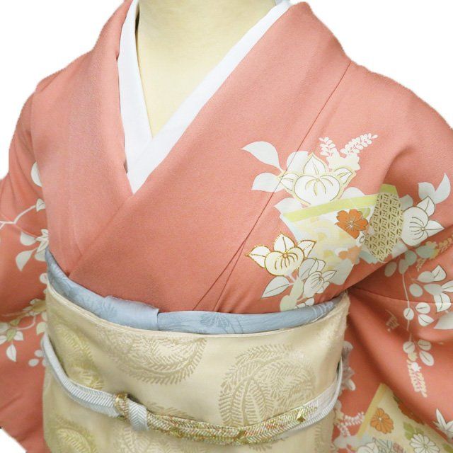 特選 訪問着 着物 中古 正絹 袷 紋付き 金駒刺繍 千總 高島屋扱い 花