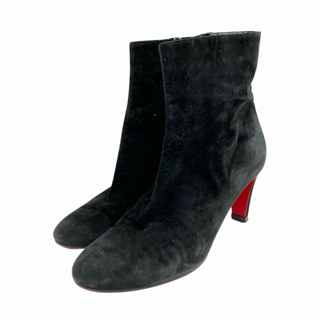 クリスチャンルブタン Christian louboutin ショートブーツ スエード 黒 ブラック 36 約22.5㎝ IBO71