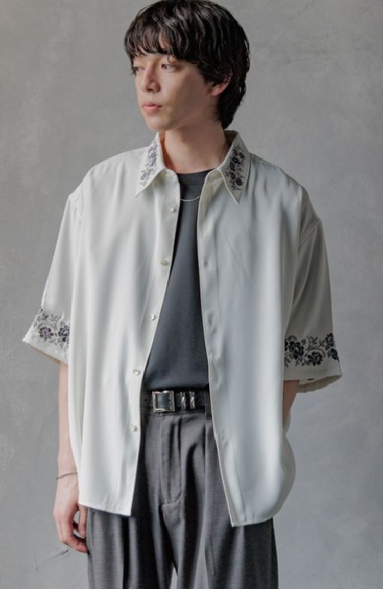 HARE TOROMIシシュウシャツSS HARE フラワー刺繍 トロミシャツ Sサイズ