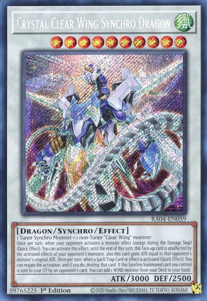 クリスタルウィングシンクロドラゴン 楽天市場】遊戯王 RA04-EN059 クリスタルクリアウィング