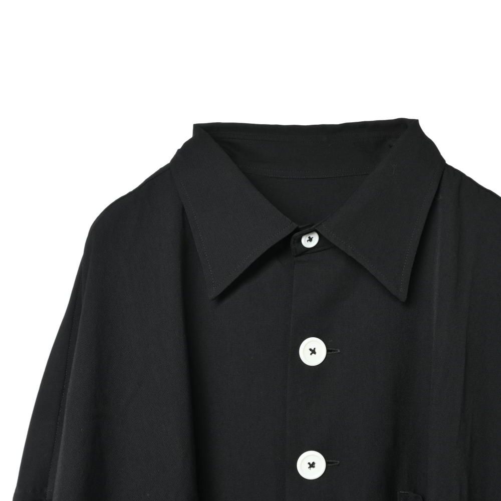 【美品】ウールギャバZIPブラウス　シャツコート　YohjiYamamoto ヨウジヤマモト ウールギャバジップシャツ