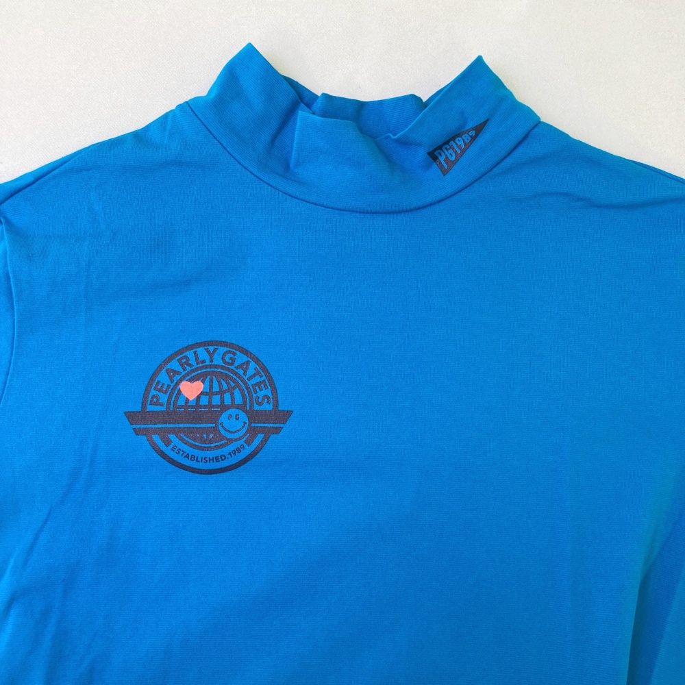 サイズ 1 PEARLY GATES パーリーゲイツ ニコちゃん ハイネック 半袖Tシャツ ブルー系 240101473203 ゴルフウェア レディース ストスト LLC-HASEGAWATOSO_COM