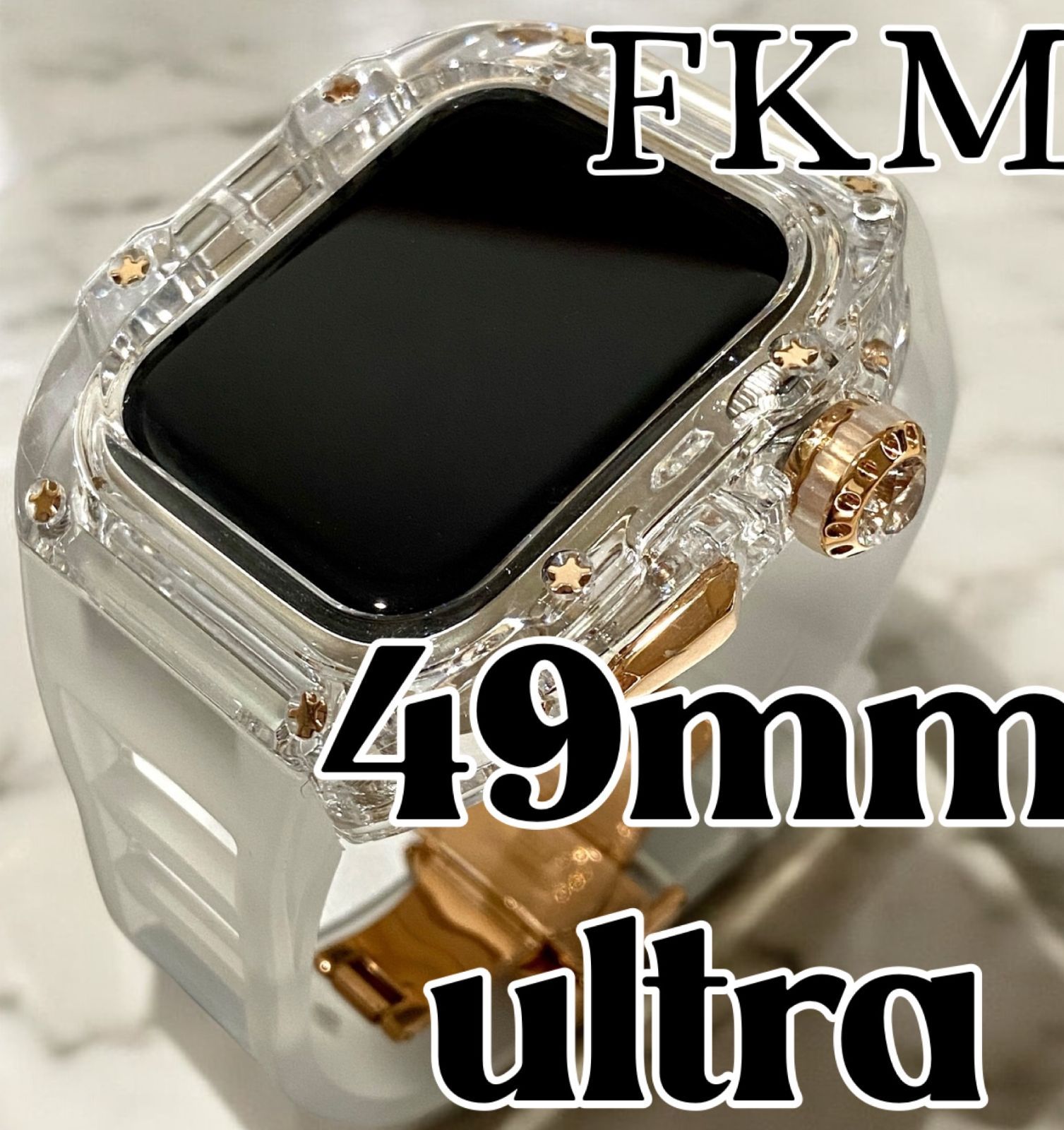 AppleWatch アップルウォッチバンド ラバーベルトカバー　ウルトラ　49mm ultra カスタム 39