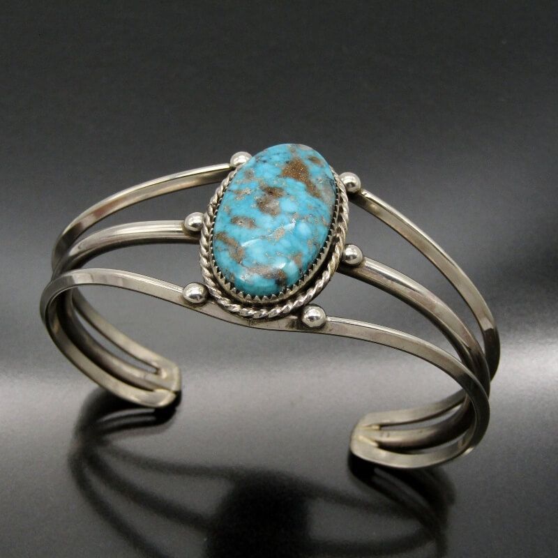 Navajo ナバホ族 バングル ブルーリッジ ターコイズ RT刻印 ナバホ メンズ レディース ブレスレット 28011040