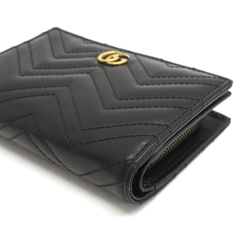 |グッチ|ダブルG|ウォレット|二つ折り財布|781583|シェブロン|キルティング|レザー|ブラック|GUCCI