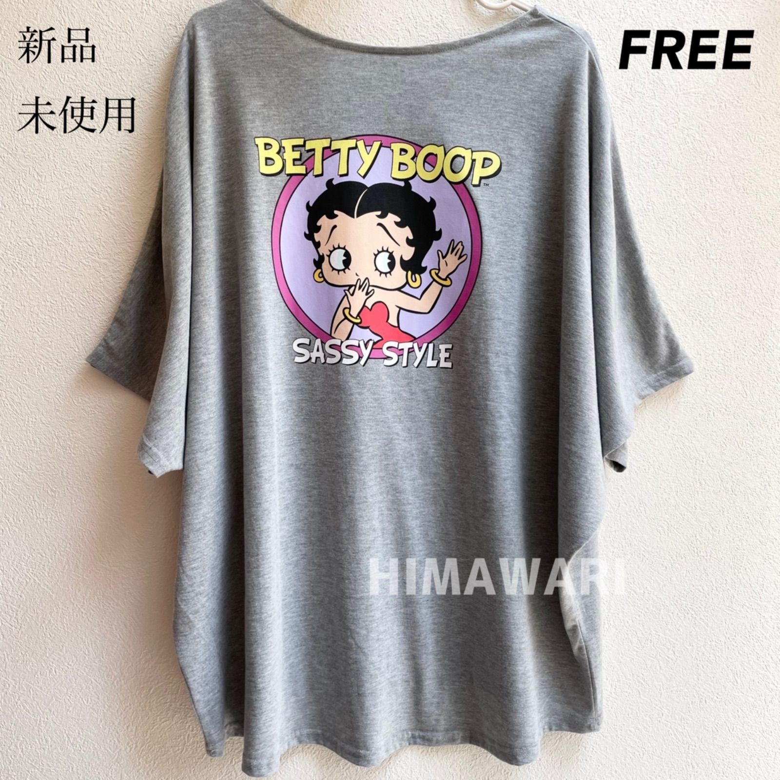 希少○ベティブープ ドルマンスリーブ ゆったり半袖チュニックTシャツ