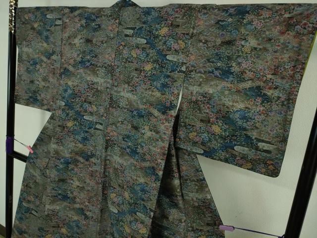 平和屋着物○都喜ヱ門 本場大島紬 9マルキ 総絣 人物風景