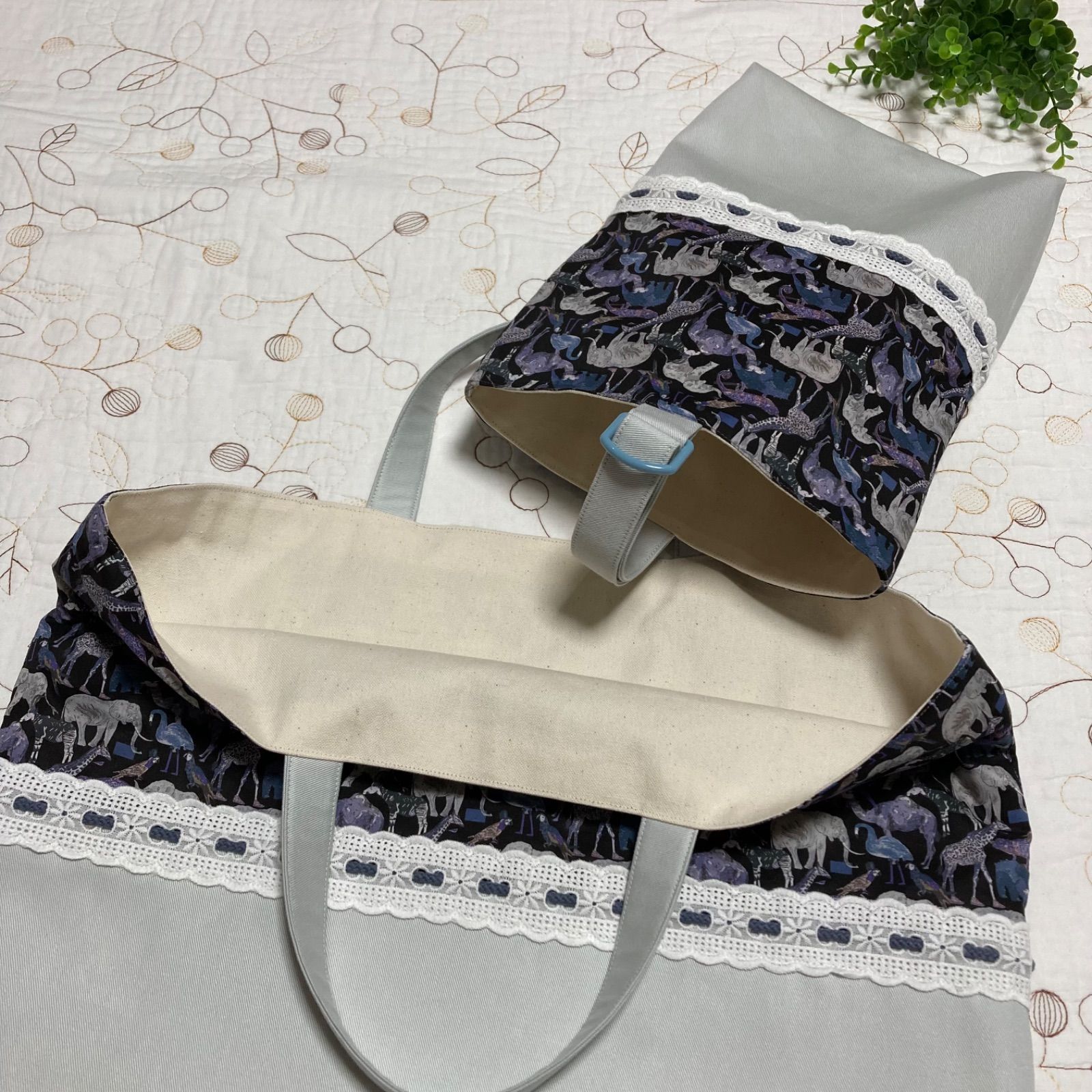 リバティ　ハンドメイド　入園入学グッズ　3点セット　キューフォーザズー リバティ ハンドメイド 入園入学グッズ 3点セット キューフォー