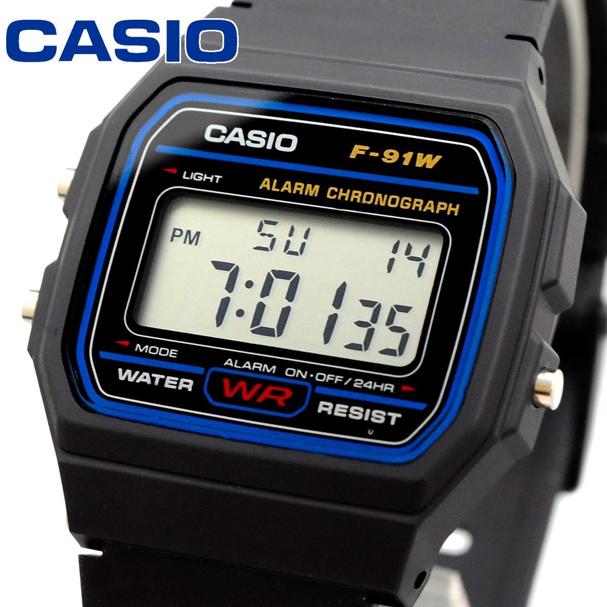 未使用品】CASIO 腕時計 チープカシオ F-91W-1JH 取り組ま black