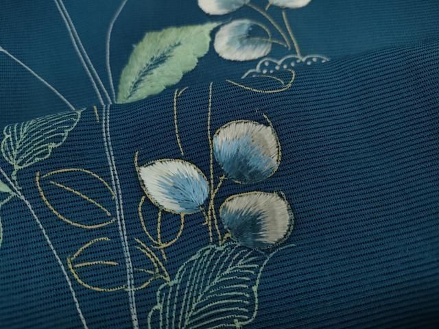 着物■付下げ　作家物　相良刺繍　枝花文　正絹　逸品 着物□付下げ 作家物 相良刺繍 枝花文 正絹 逸品 平和屋着物○訪問着