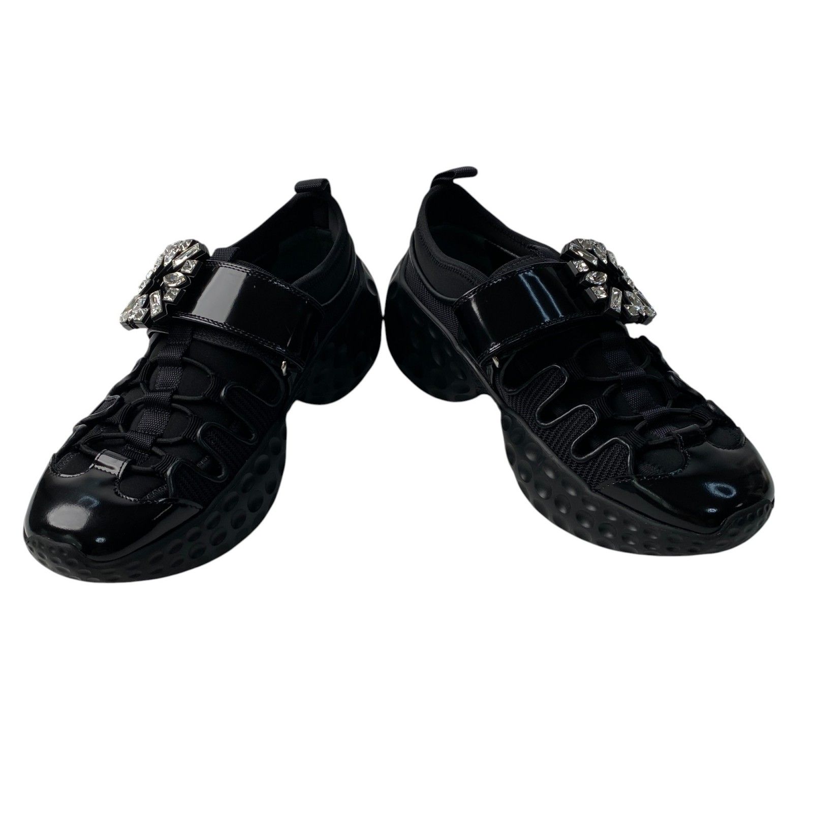 未使用 ロジェヴィヴィエ ヴィヴラン ライト トレッキー ファブリックスニーカー ブラック Woman ヴィヴ ラン ライト トレッキー ファブリック