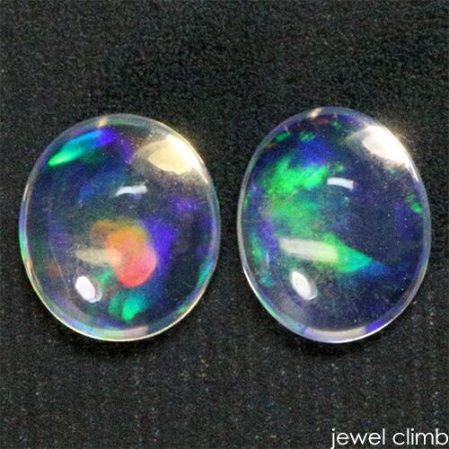 素晴らしい透明度を誇る２石 メキシコオパール 宝石 ルース ≪ペアストーン≫１．６３ＣＴ